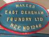 East Dereham Found Ltd cast iron nameplate