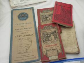 Early 1900s Ordnance Survey cloth roadmaps, Cambridge, Thetford, Cromer, Fakenham etc