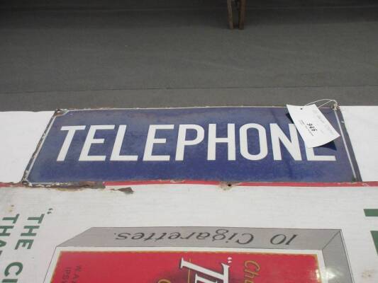 Enamel sign Telephone 22'x9'