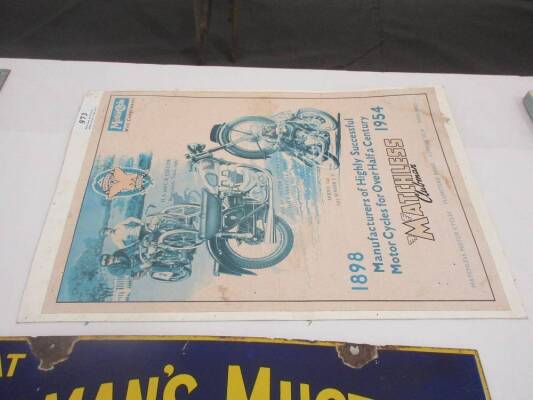 Matchless motorcycle advertising large card