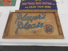 Players Please wood framed card sign