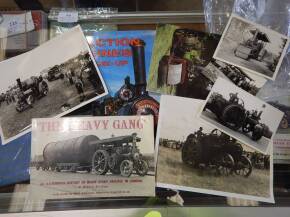 Qty traction engine books; GMC 'The Heavy Gang' - S.W. Neville t/w old photographs including 1962 photo of 'Trevithick' engine (8)