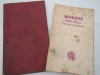 Morris Mini Minor drivers handbook with Austin Healey 100 owners handbook