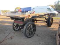 Foden trailer built circa 1930s. Currently in derelict but complete condition this interesting trailer on solid rubber tyres consists of a Foden 5t front axle and wheels with double width Foden 5t wheels to the rear, stabilising jacks are also fitted lead