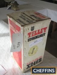 Tilley storm lamp in box with book and parts