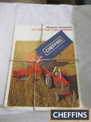 4no. Massey Ferguson thick sales leaflets, 150 tractor, 2135 tractor, Industrial with loader, 470 loader and Massey Ferguson 405 pull-type combine harvester