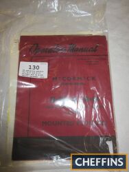 IH operators manuals for B-12 and B-13 ploughs and IH B-200 manure spreader, also 10no. sales leaflets depicting IH drills, mowers, ploughs, discs etc.