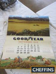 A Goodyear tyre calendar, showing industrial plant working, year 1959