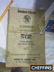 3no. Bamford-Claeys combine instruction books, type M103, M140 and MZ, stated to be in very good condition