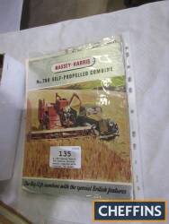 A 1953 Massey Harris 780 combine service manual complete with original 780 sales leaflet