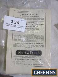 15no. Norris and Duvall farm sale catalogues