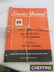 IH operator manual for B-275 tractor, complete with service manual for BD-144, BD-154 engines