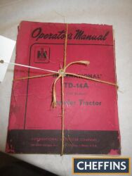 IH TD-14A crawler operators manual, together with an IH TD-9 crawler operators manual