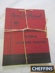 IH BTD-8 crawlers operators manual, complete with parts catalogue