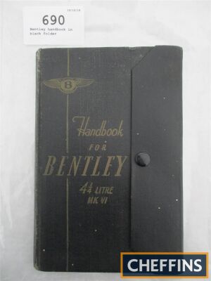 Bentley handbook in black folder