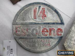 Cast aluminium Essolene Petrol 9 3/4ins diameter, original