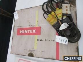 Mintex, nine NOS fan belts together with repro sign ex Goodwood Revival Mintex stand