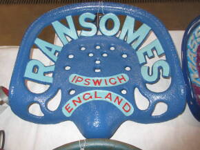 Ransomes - a cast iron seat