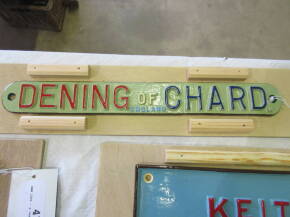 Dening of Chard. - a cast name plate