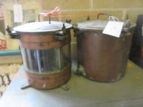 2no. copper ships lamps