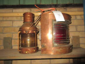 2no. copper ships lamps