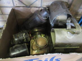 Box of assorted lamps