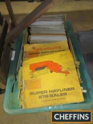 Qty of Clayson and New Holland manuals from 1960s and 70s